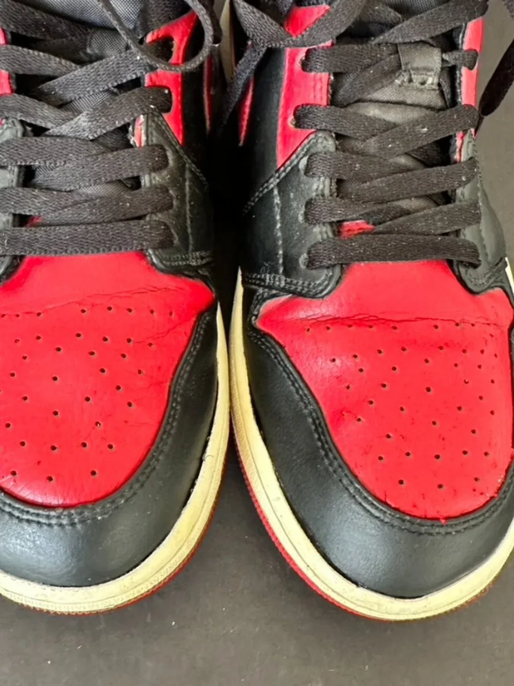 Jordan 1 Retro Black Red Sneakers Size 11
